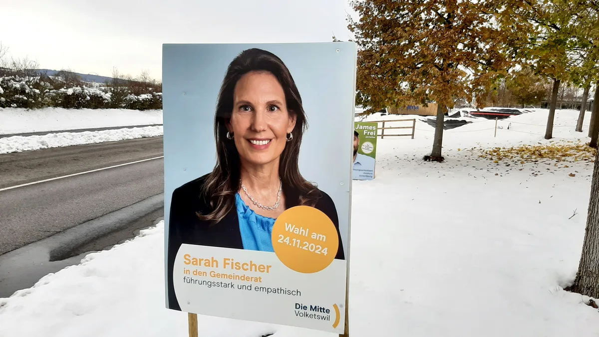 Wahlplakat für eine Ersatzwahl.
